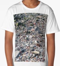 #rubble #pebble #scrap #stone #garbage #gravel #many #dust #litter #environment #pollution #broken #vertical #rockobject #stack #heap #textile #abundance #destruction Long T-Shirt