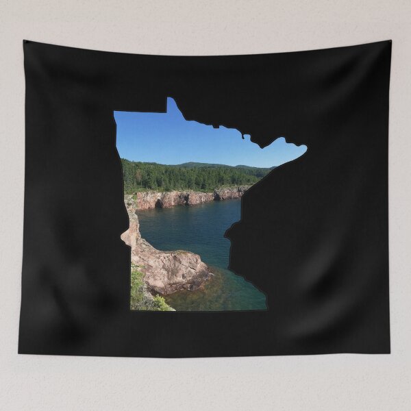 Item preview, Minnesota State Outline (Tettegouche State Park, Shovel Point & Lake Superior's North Shore) designed and sold by gorff.