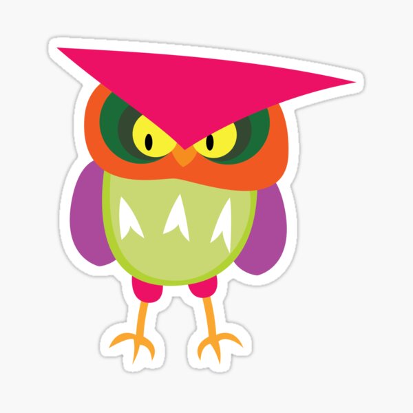 Colorful Angry Owl Sticker