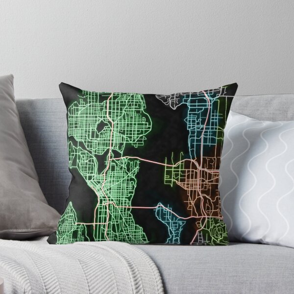 Item preview, Seattle Washington City Map in Neon Colors designed and sold by neonmaps.