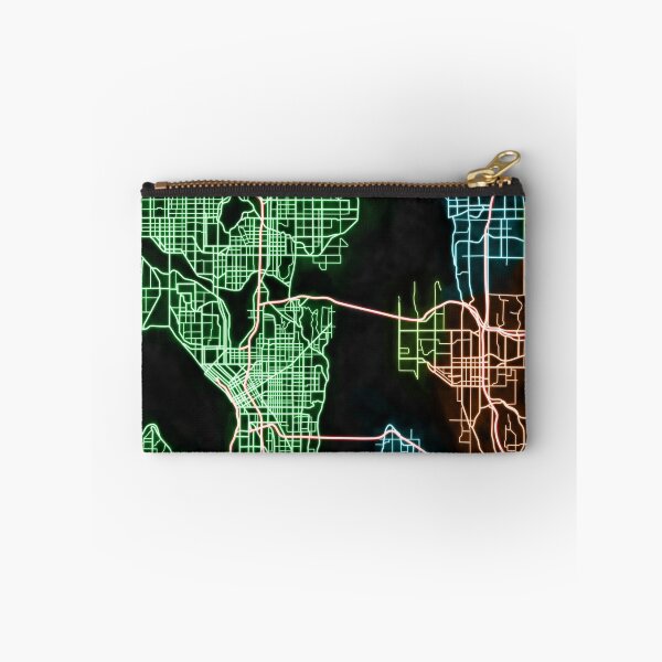 Item preview, Seattle Washington City Map in Neon Colors designed and sold by neonmaps.