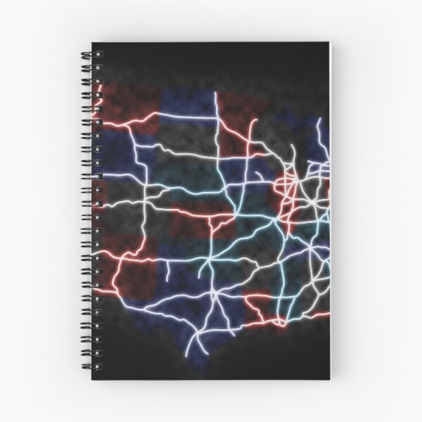 Item preview, USA Highway Interstate Map in Neon designed and sold by neonmaps.