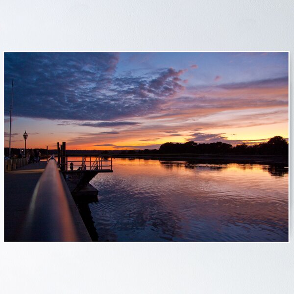 Stonybrook Harbor Sunset and dock 2 - New York Poster
