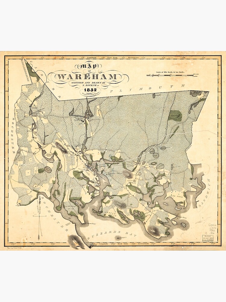 "Map of Wareham, Massachusetts (1832)" Poster for Sale by allhistory