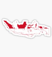 Flag Map of Indonesia Sticker