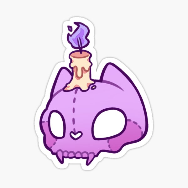 Vista previa del artículo con la obra «Calavera de Gato Kawaii», diseñado y vendido por cucuruchan.