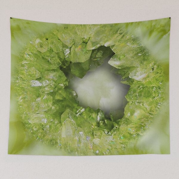 Item preview, Peridot Green heart shaped crystal geode stone designed and sold by Glimmersmith.