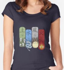 Ghibli Elemental Charms Women's Fitted Scoop T-Shirt