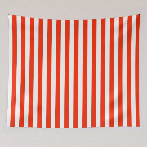 Item preview, Bright Red and White Vertical Stripes designed and sold by ColorPatterns.