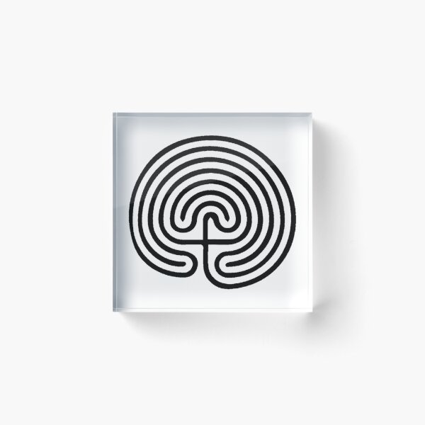 #HerosJourney #SymbolsonThePath #Hero #Journey #Path #target #hypnosis #vortex #design #dart #archery #circular #spiral #symbol #aim #shape #illustration #dartboard #pattern #blackandwhite #monochrome Acrylic Block
