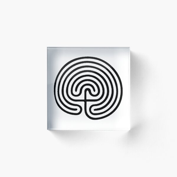 #HerosJourney #SymbolsonThePath #Hero #Journey #Path #target #hypnosis #vortex #design #dart #archery #circular #spiral #symbol #aim #shape #illustration #dartboard #pattern #blackandwhite #monochrome Acrylic Block
