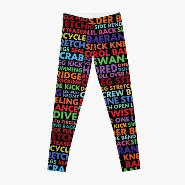 Pilates Contrology Word Art in Colour Leggings