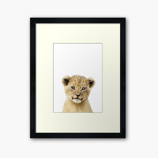 Baby Lion Portrait Framed Art Print