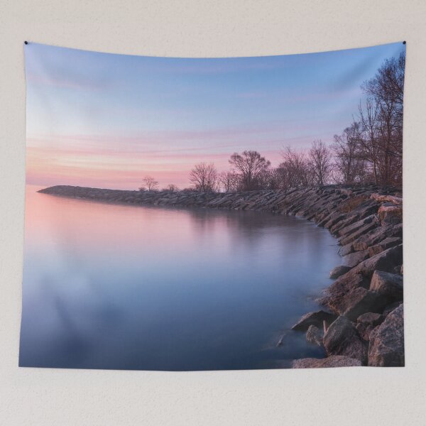 Item preview, Smoothing the Ripples - Lake Cove Sunrise in Rose Gold Sapphire and Rich Sienna  designed and sold by Georgia Mizuleva.