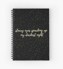 Cuaderno de espiral ojos estrellados que brillan en mis noches más oscuras - taylor swift (rectángulo)
