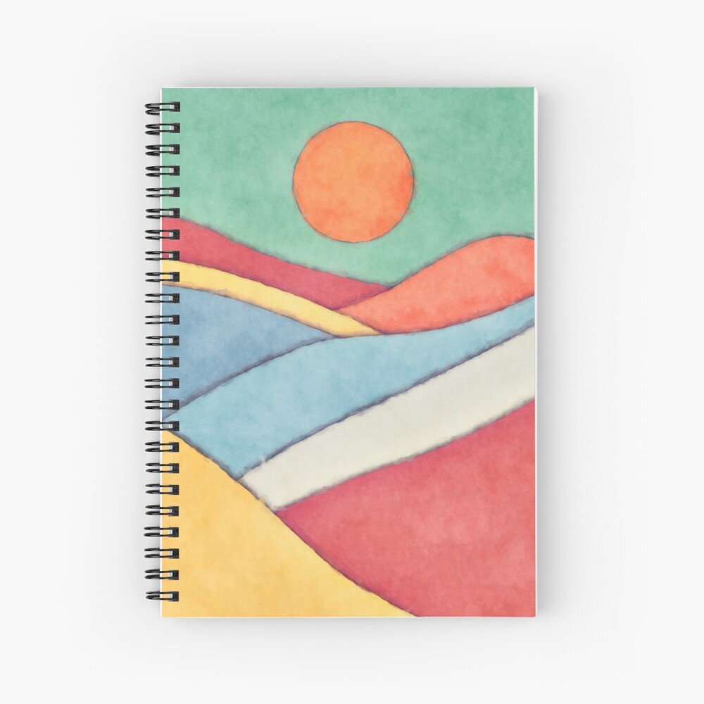 Sun And Landscape Spiral Notebook