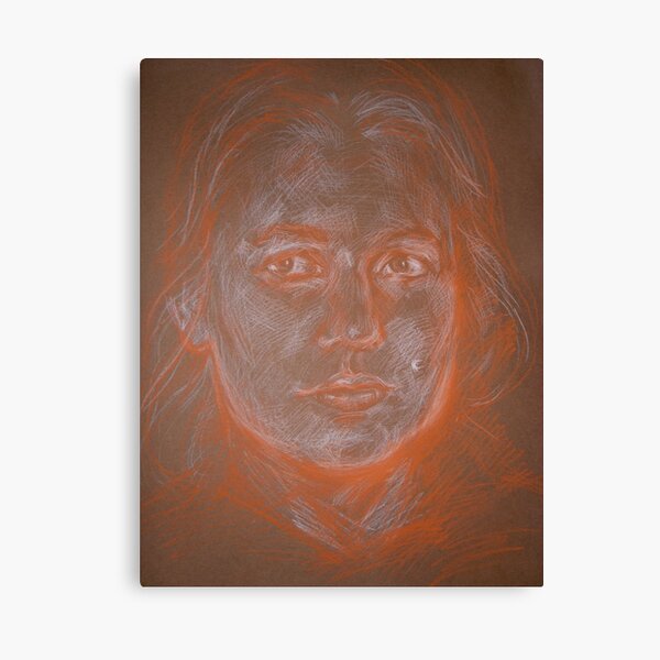 Self portrait in conte Canvas Print