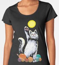 Camiseta premium para mujer Gato espacial