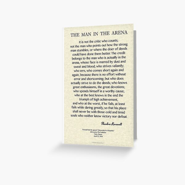 Item preview, The Man In The Arena by Theodore Roosevelt designed and sold by Desiderata4u.