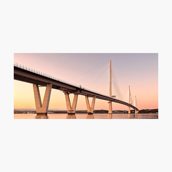 Queensferry Crossing Bridge Sunset Photographic Print