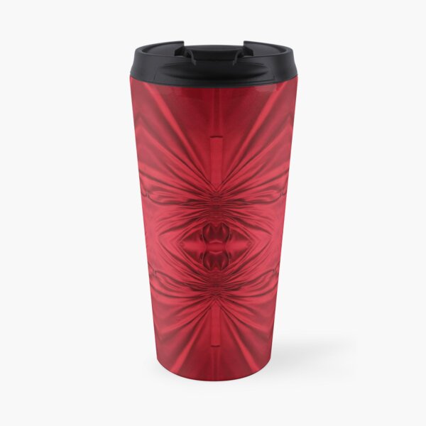 #red #maroon #symmetry #abstract #illustration #design #art #pattern #textile #decoration #vertical #backgrounds #textured #colors Travel Mug