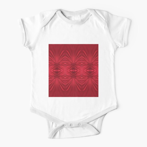#red #maroon #symmetry #abstract #illustration #design #art #pattern #textile #decoration #vertical #backgrounds #textured #colors Short Sleeve Baby One-Piece
