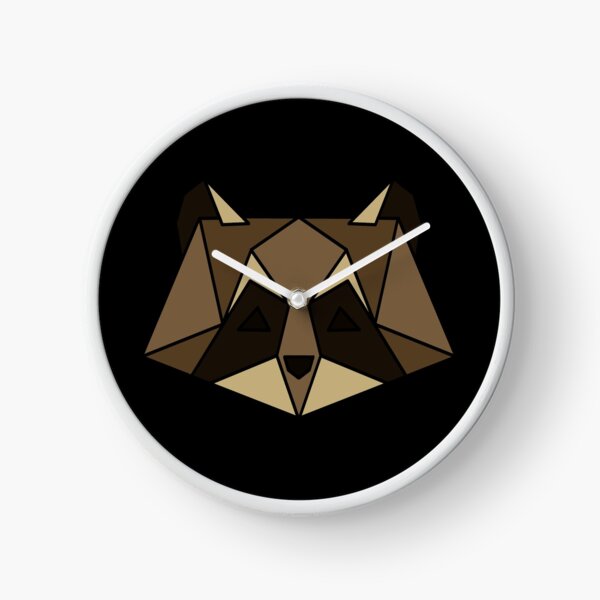 Geometric Raccoon Clock