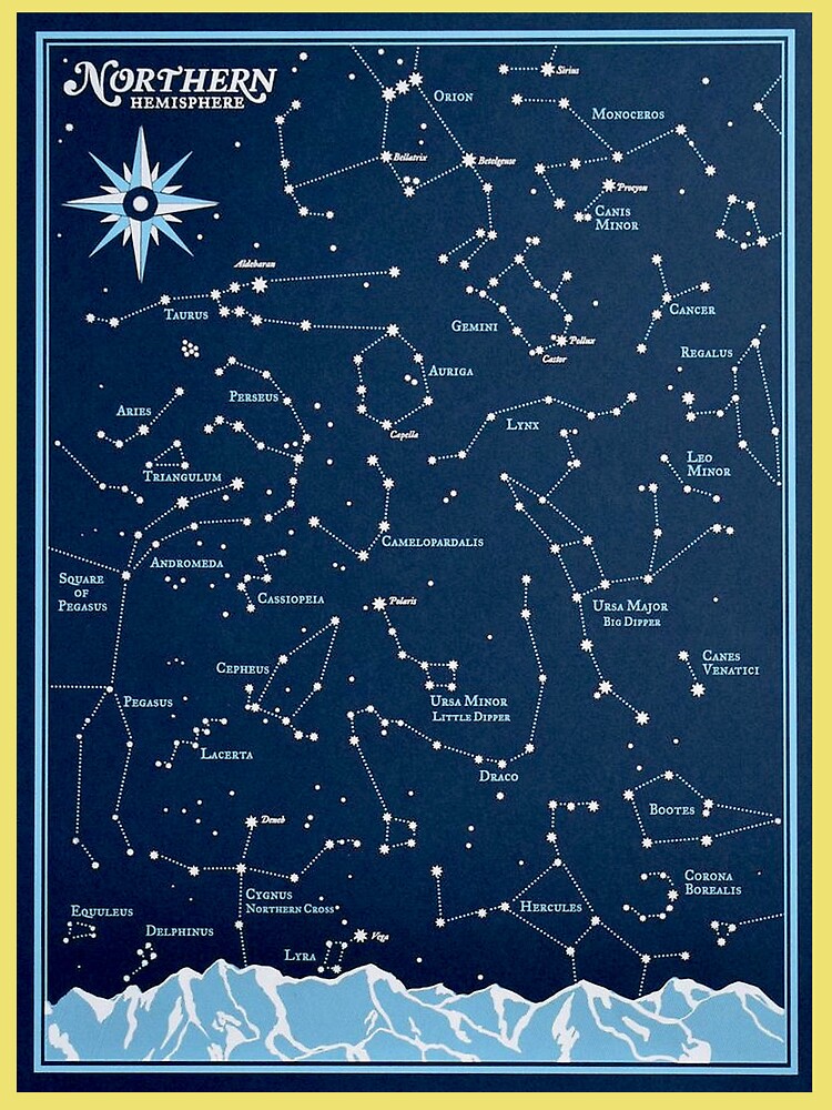 star-constellations-vintage-northern-hemisphere-chart-print-kids-t-shirt-for-sale-by-posterbobs-redbubble