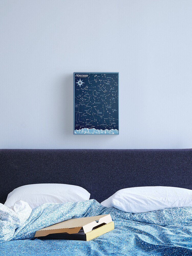 Thumbnail 2 of 3, Canvas Print, STAR CONSTELLATIONS : Vintage Northern Hemisphere Chart Print designed and sold by posterbobs.