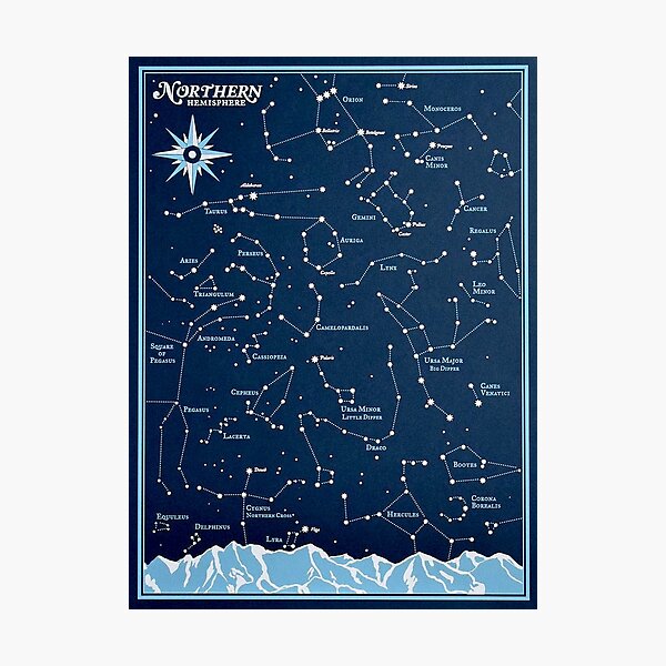 Item preview, STAR CONSTELLATIONS : Vintage Northern Hemisphere Chart Print designed and sold by posterbobs.