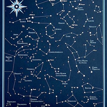 Artwork thumbnail, STAR CONSTELLATIONS : Vintage Northern Hemisphere Chart Print by posterbobs