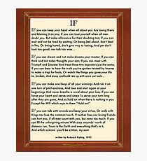 If Quote By Rudyard Kipling Photographic Print