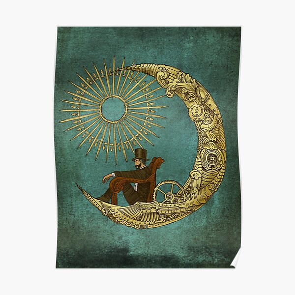 Moon Travel Poster