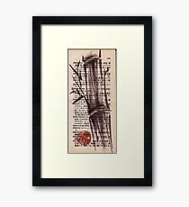 "Bamboo sketch" #135 - Dictionary india ink brush pen drawing/painting Framed Print