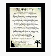 Desiderata by Max Ehrmann, Matted Lotus Design Photographic Print