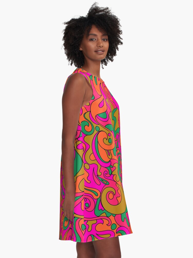 Alternate view of Groovy Swirls A-Line Dress
