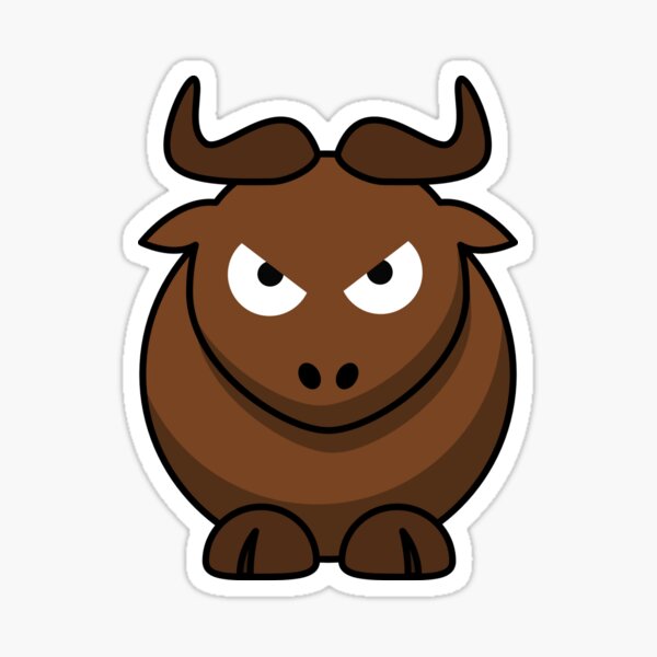 Cute Cartoon Gnu Sticker
