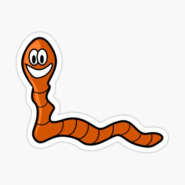 Cute Cartoon Worm Sticker