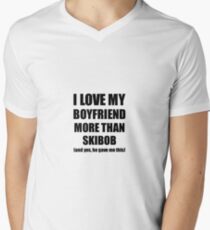 Skibob Girlfriend Funny Valentine Gift Idea For My Gf Lover From Boyfriend Men's V-Neck T-Shirt