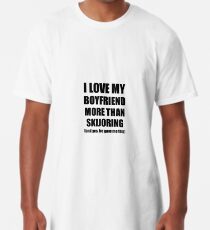 Skijoring Girlfriend Funny Valentine Gift Idea For My Gf Lover From Boyfriend Long T-Shirt