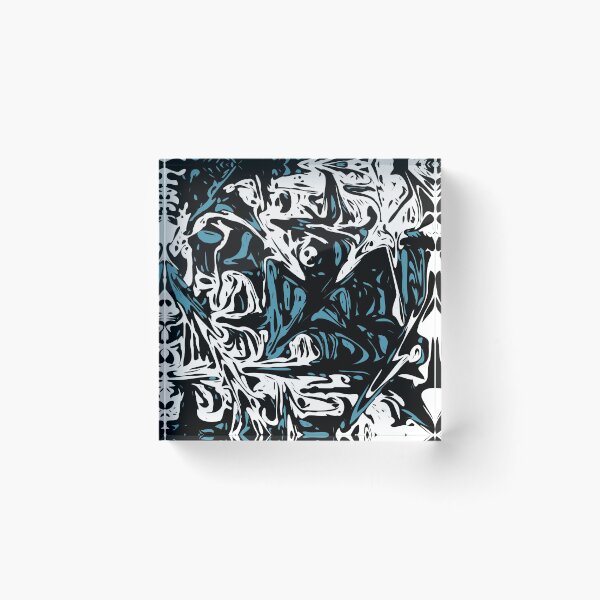Item preview, Blue Black White Expressive Abstraction designed and sold by SpieklyArt.