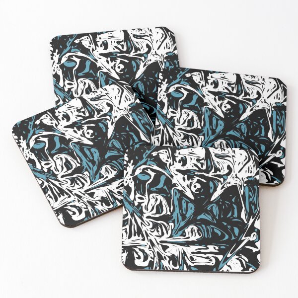 Item preview, Blue Black White Expressive Abstraction designed and sold by SpieklyArt.
