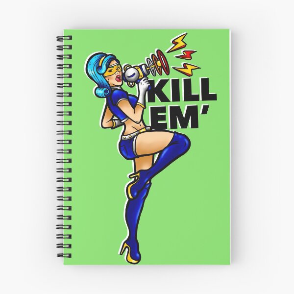 Item preview, Matar & # 39; Em Retro Policía futurista Pin Up designed and sold by Caseychaotic.