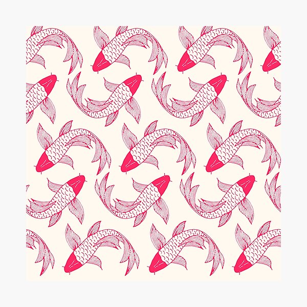Red Koi Fish Pattern Photographic Print