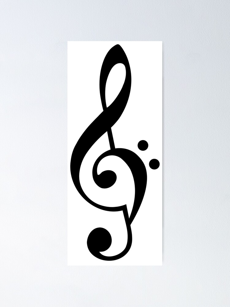 Music Treble and Bass Clef Hybrid Poster for Sale by Changstachio
