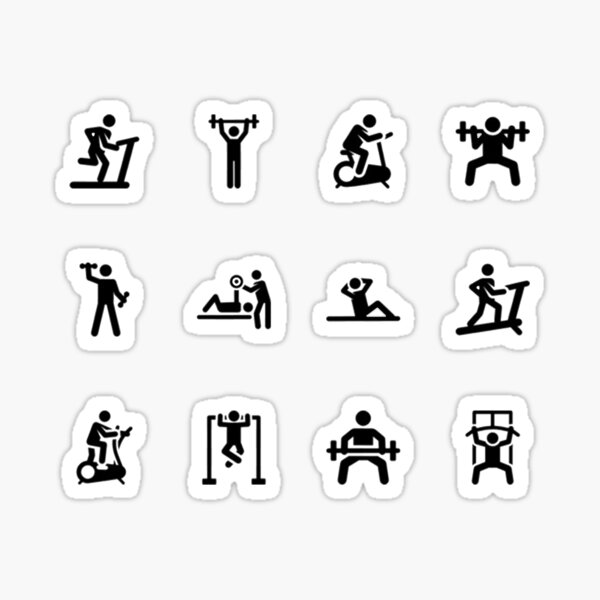 Stickman Gym Workout Fitness Weightlifting Sticker