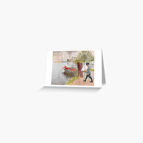 Little Boy and Sailboat Greeting Card
