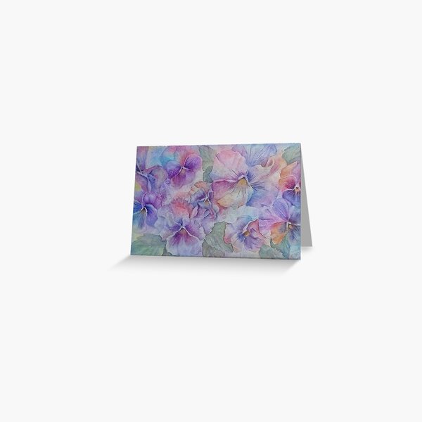 Purple Pansy Party Greeting Card
