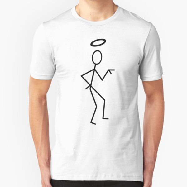 The Saint Stick Figure (Black). Slim Fit T-Shirt