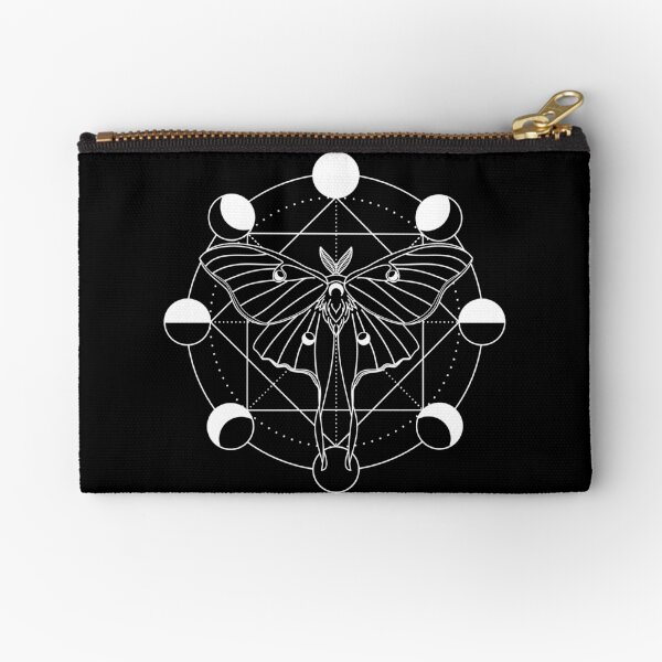 Luna Moth Moon Phase Zipper Pouch
